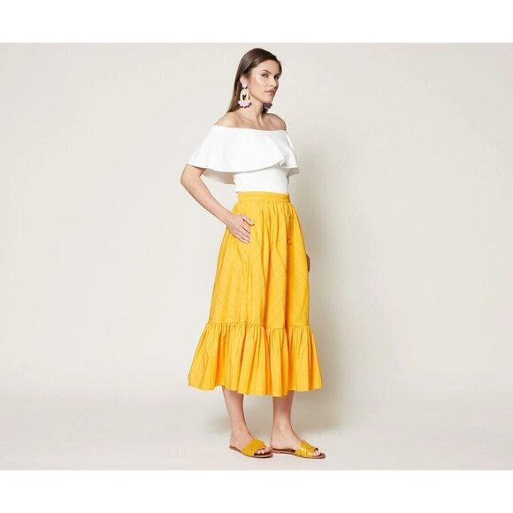 Sachin & Babi Reece Skirt in Mango orange colorful vibrant full skirt size 10 - Picture 3 of 12